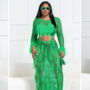 Fringe Crochet Dress -Cover Up